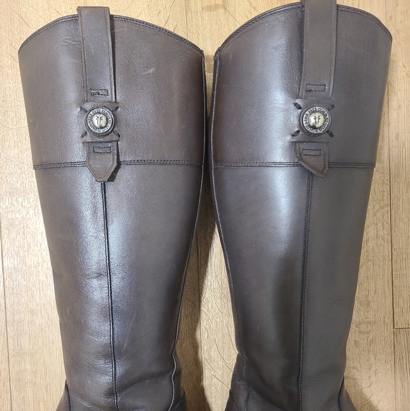 FRYE Women's Jayden Button Tall-K Riding Boot in Graphite - Picture 7 of 16